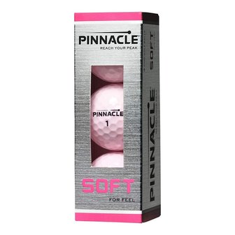 Pinnacle Soft Golfballen - Women Wit/Roze - 6 Dozijn 