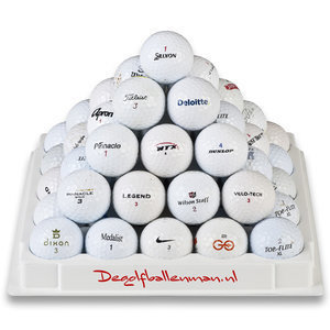 100 golfballen met Golfparaplu en BOB Golftowel
